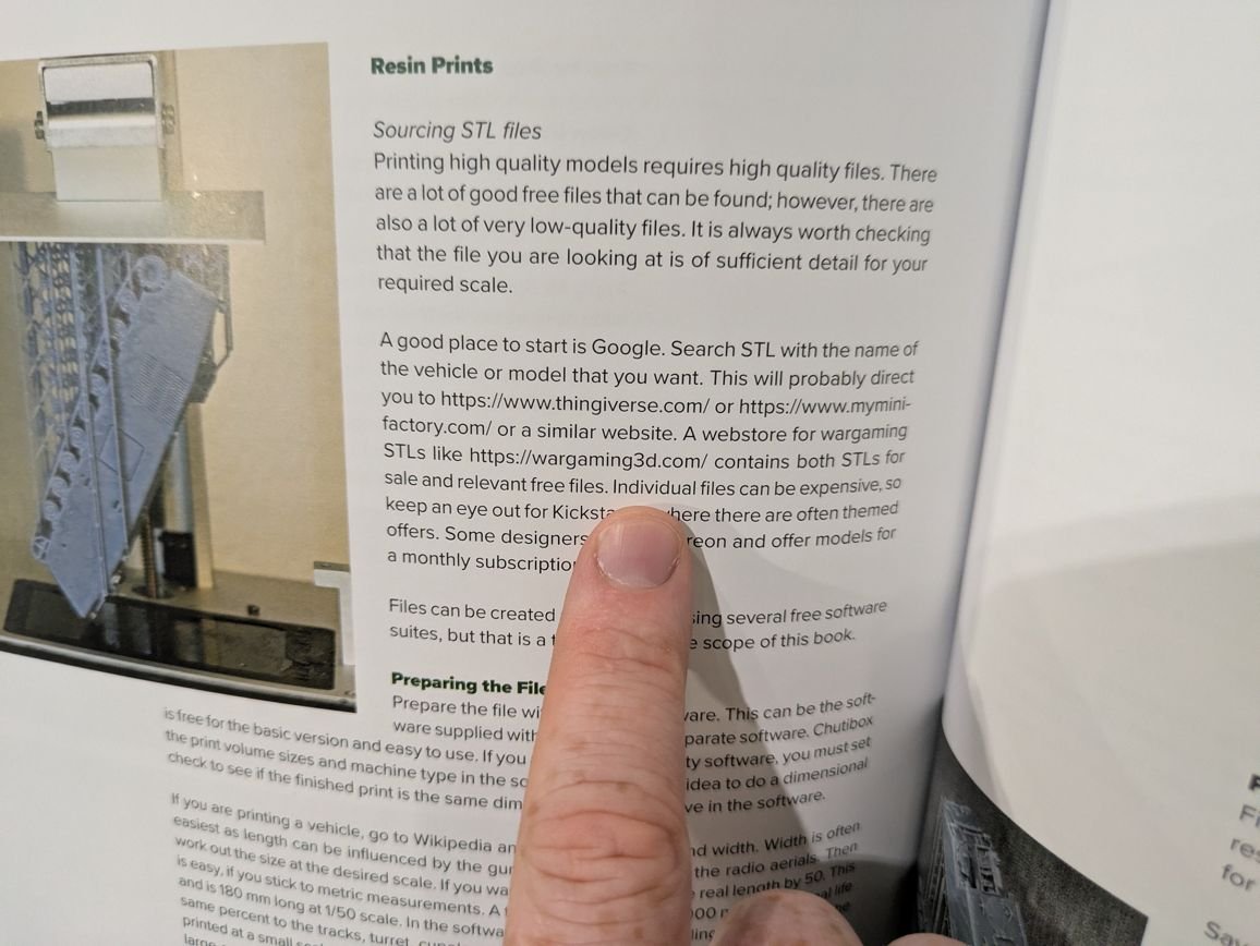 Picture of the reference to Wargaming3D in the book Modeling and Painting Vietnam Wargames